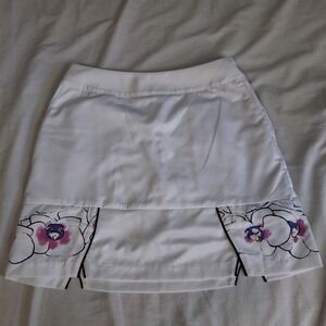 Adidas ClimaCool Womens Athletic Skort Sz 0 White Floral Tennis Golf Pickleball